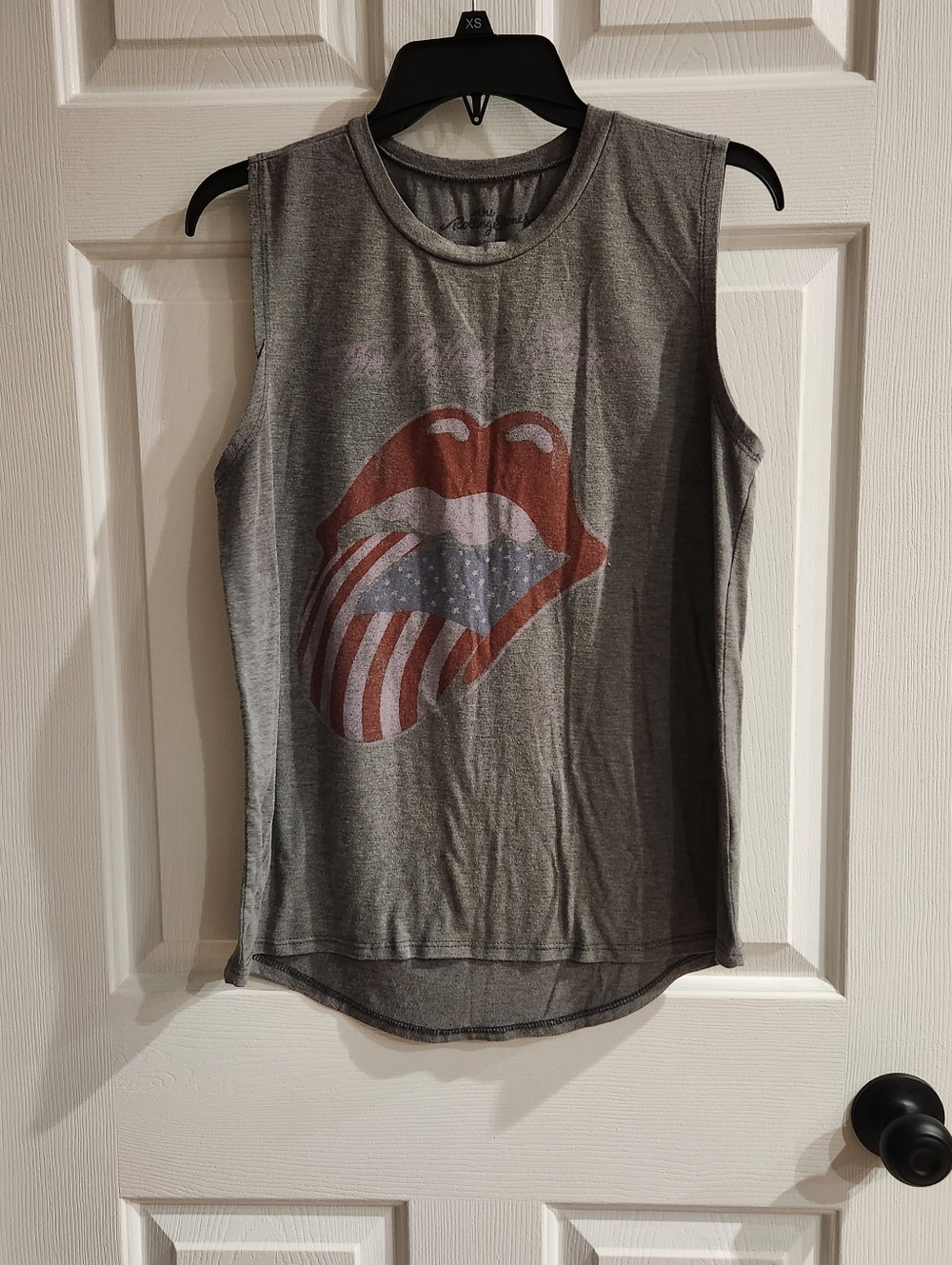 Women’s Rolling Stones Tank Size Large Stretchy  Sleeveless Top Gray